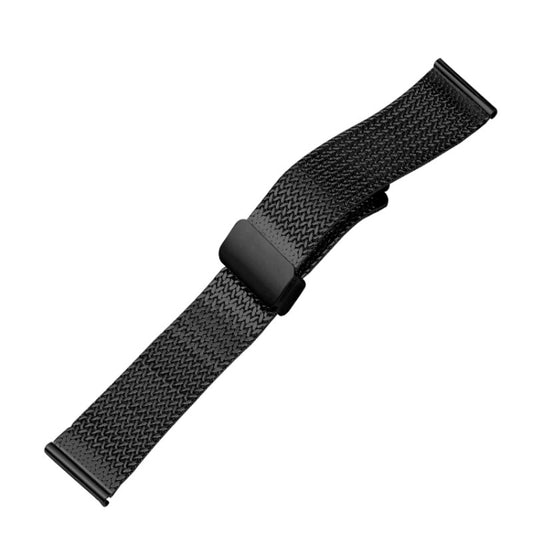 For Apple Watch 7 45mm Magnetic Buckle Herringbone Mesh Metal Watch Band(Black) - Watch Bands by PMC Jewellery | Online Shopping South Africa | PMC Jewellery