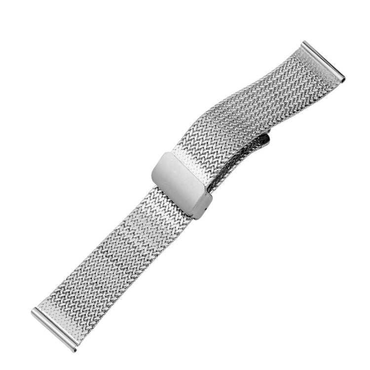 For Apple Watch SE 44mm Magnetic Buckle Herringbone Mesh Metal Watch Band(Silver) - Watch Bands by PMC Jewellery | Online Shopping South Africa | PMC Jewellery