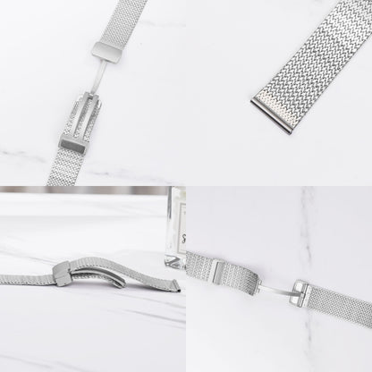 For Apple Watch 8 45mm  Magnetic Buckle Herringbone Mesh Metal Watch Band(Starlight) - Watch Bands by PMC Jewellery | Online Shopping South Africa | PMC Jewellery