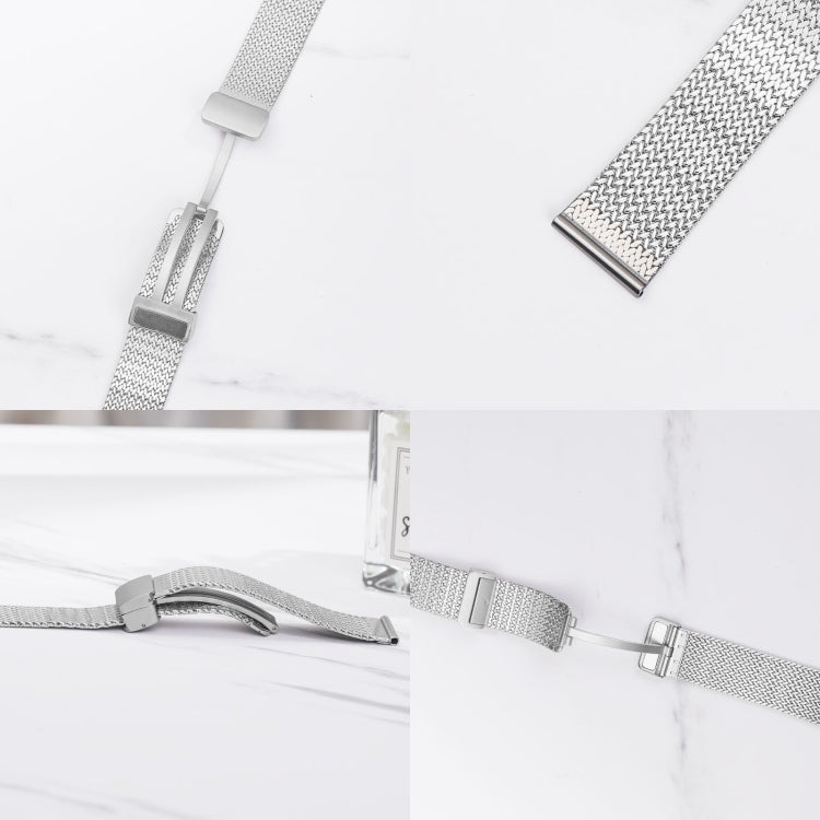 For Apple Watch 7 45mm Magnetic Buckle Herringbone Mesh Metal Watch Band(Starlight) - Watch Bands by PMC Jewellery | Online Shopping South Africa | PMC Jewellery