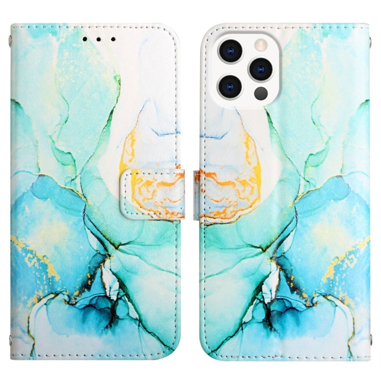 For iPhone 15 Pro Max PT003 Marble Pattern Flip Leather Phone Case(Green) - free shipping - PMC TechLife - Order now!