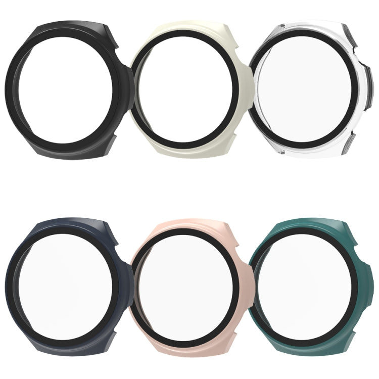 For Huawei Watch 4 Pro Tempered Film + PC Integrated Watch Protective Case(White) - Watch Cases by PMC TechLife | Online Shopping South Africa | PMC TechLife