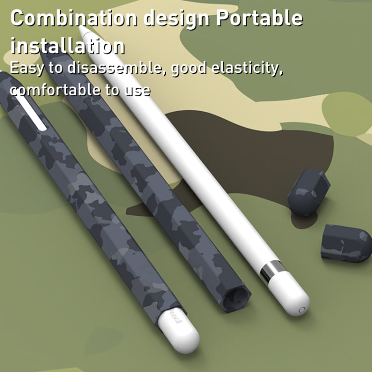 For Apple Pencil 1 LOVE MEI Camouflage Silicone Protective Pen Case(White) - Pencil Accessories by LOVE MEI | Online Shopping South Africa | PMC TechLife
