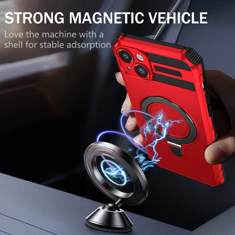 For iPhone 14 Plus MagSafe Magnetic Holder Phone Case(Red) - free shipping - PMC TechLife - Order now!