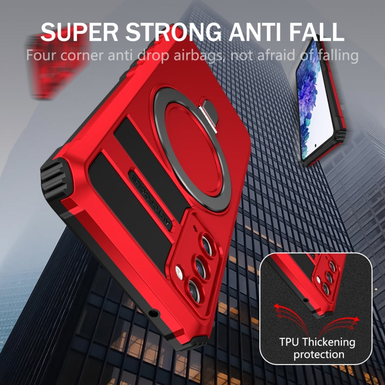 For Samsung Galaxy S20 FE MagSafe Magnetic Holder Phone Case(Red) - Galaxy S20 FE Cases by PMC TechLife | Online Shopping South Africa | PMC TechLife | Buy Now Pay Later Mobicred