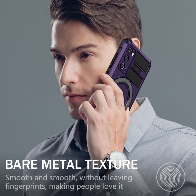 For Samsung Galaxy S20 FE MagSafe Magnetic Holder Phone Case(Purple) - Galaxy S20 FE Cases by PMC TechLife | Online Shopping South Africa | PMC TechLife