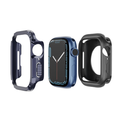 For Apple Watch Series 8 / 7 41mm 2-in-1 PC Hybrid TPU Armor Watch Case(Midnight Blue) - Watch Cases by PMC Jewellery | Online Shopping South Africa | PMC Jewellery