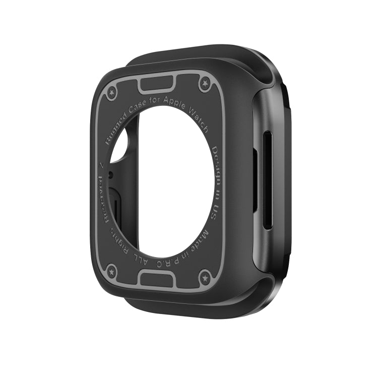 For Apple Watch Series 6 / 5 / 4 / SE 44mm 2-in-1 PC Hybrid TPU Armor Watch Case(Black) - Watch Cases by PMC Jewellery | Online Shopping South Africa | PMC Jewellery