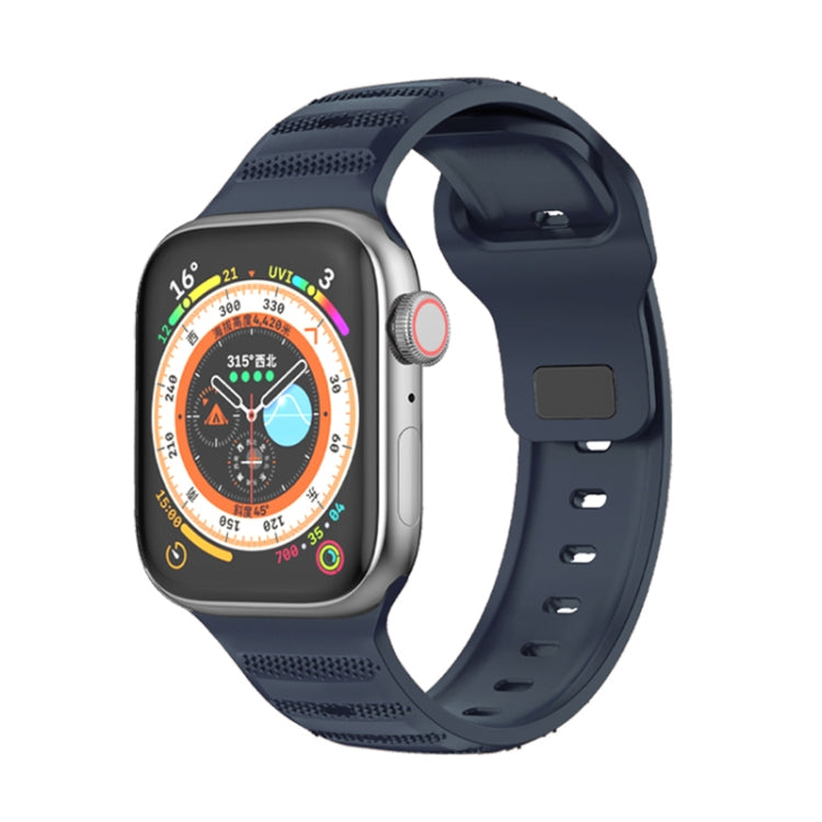 For Apple Watch SE 2022 40mm Dot Texture Fluororubber Watch Band(Midnight Blue) - Watch Bands by PMC TechLife | Online Shopping South Africa | PMC TechLife