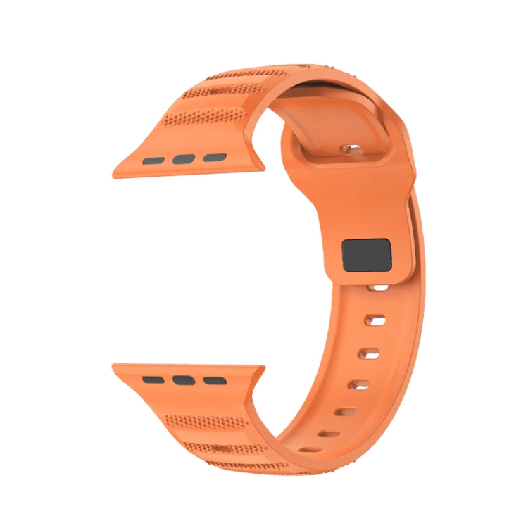 For Apple Watch 7 45mm Dot Texture Fluororubber Watch Band(Orange) - Watch Bands by PMC TechLife | Online Shopping South Africa | PMC TechLife