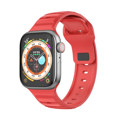 For Apple Watch 6 44mm Dot Texture Fluororubber Watch Band(Red) - Watch Bands by PMC Jewellery | Online Shopping South Africa | PMC Jewellery