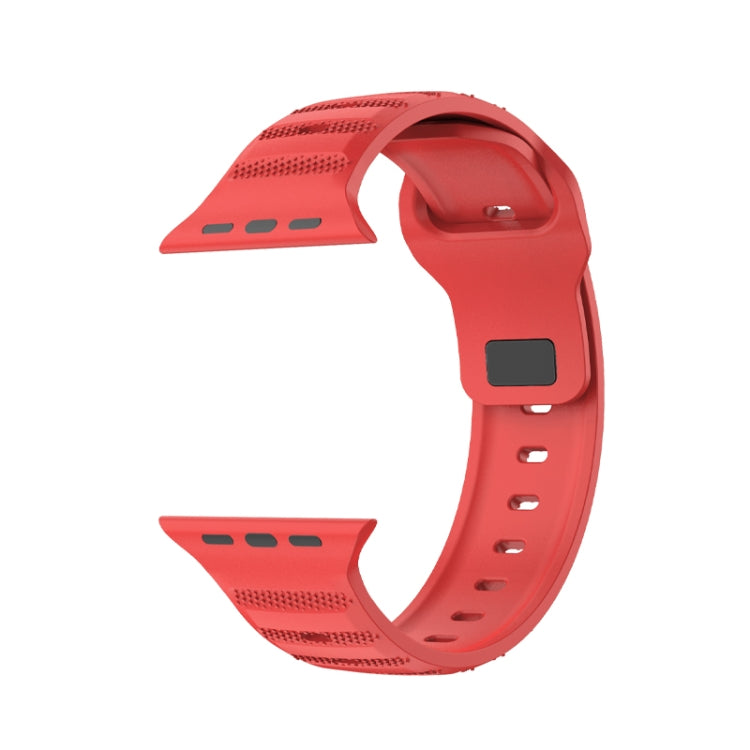 For Apple Watch 6 44mm Dot Texture Fluororubber Watch Band(Red) - Watch Bands by PMC Jewellery | Online Shopping South Africa | PMC Jewellery