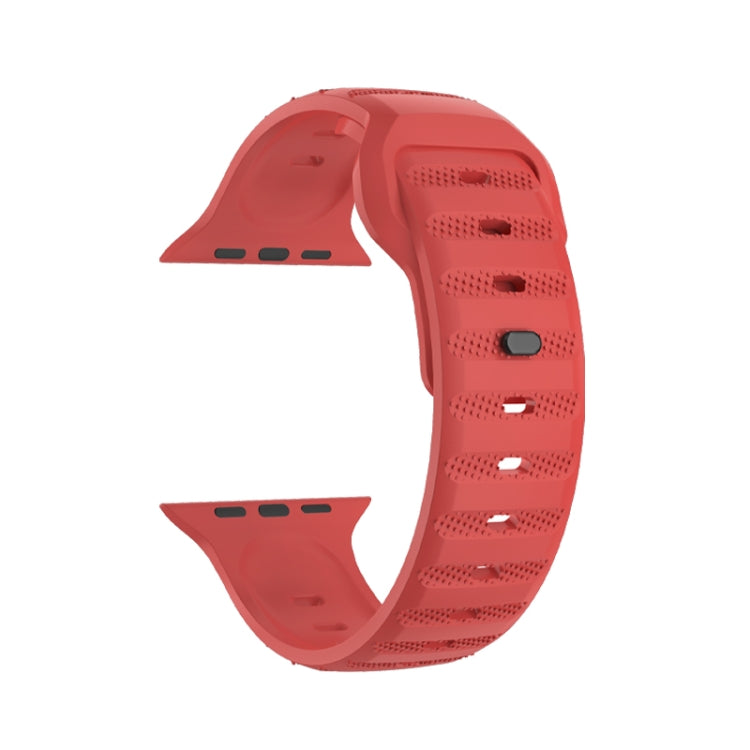 For Apple Watch 6 44mm Dot Texture Fluororubber Watch Band(Red) - Watch Bands by PMC Jewellery | Online Shopping South Africa | PMC Jewellery