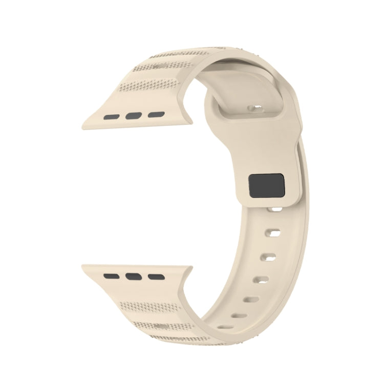 For Apple Watch 4 44mm Dot Texture Fluororubber Watch Band(Starlight) - Watch Bands by PMC Jewellery | Online Shopping South Africa | PMC Jewellery