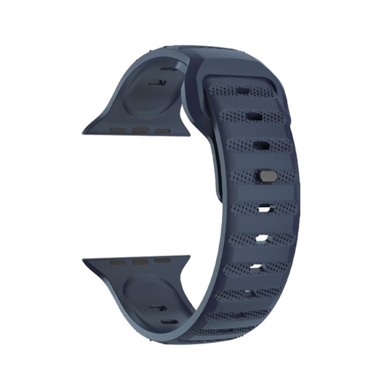 For Apple Watch 3 38mm Dot Texture Fluororubber Watch Band(Midnight Blue) - Watch Bands by PMC TechLife | Online Shopping South Africa | PMC TechLife
