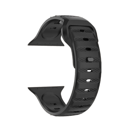 For Apple Watch 2 42mm Dot Texture Fluororubber Watch Band(Black) - Watch Bands by PMC Jewellery | Online Shopping South Africa | PMC Jewellery