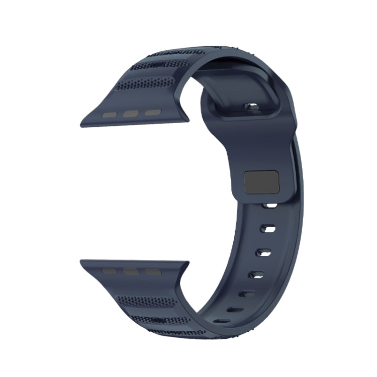 For Apple Watch 2 42mm Dot Texture Fluororubber Watch Band(Midnight Blue) - Watch Bands by PMC TechLife | Online Shopping South Africa | PMC TechLife