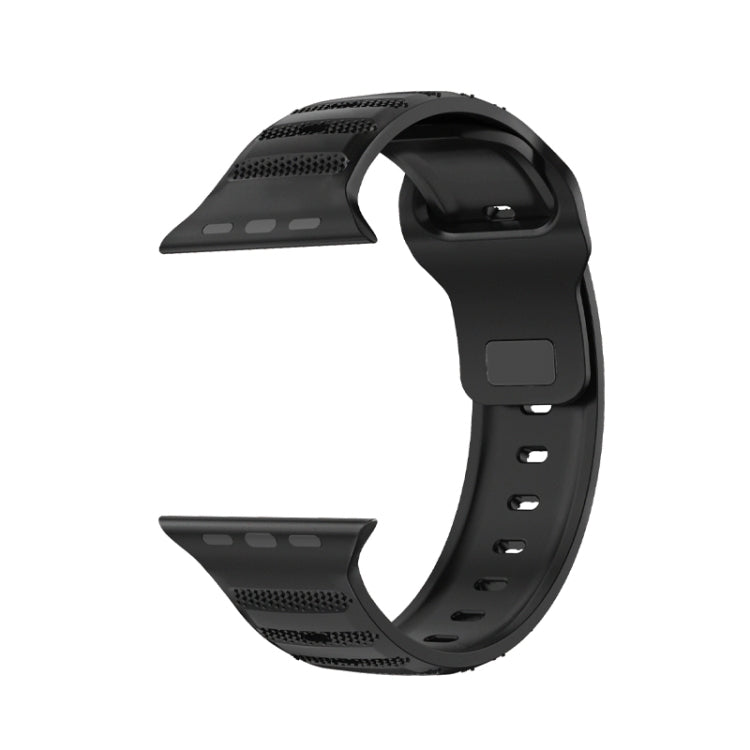 For Apple Watch 42mm Dot Texture Fluororubber Watch Band(Black) - Watch Bands by PMC TechLife | Online Shopping South Africa | PMC TechLife