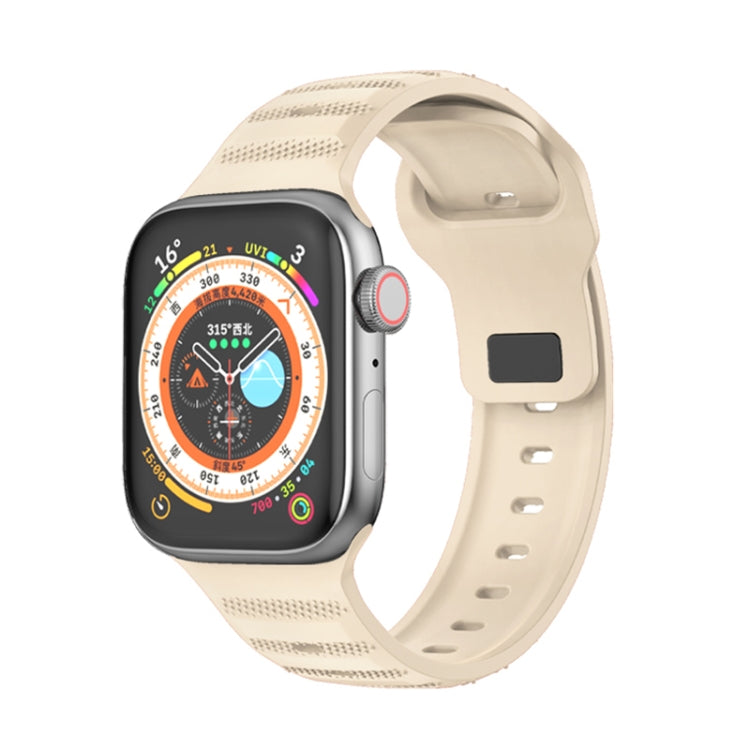 For Apple Watch 42mm Dot Texture Fluororubber Watch Band(Starlight) - Watch Bands by PMC TechLife | Online Shopping South Africa | PMC TechLife