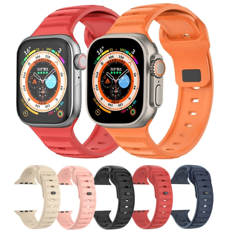 For Apple Watch 3 42mm Dot Texture Fluororubber Watch Band(Nebula Pink) - Watch Bands by PMC TechLife | Online Shopping South Africa | PMC TechLife