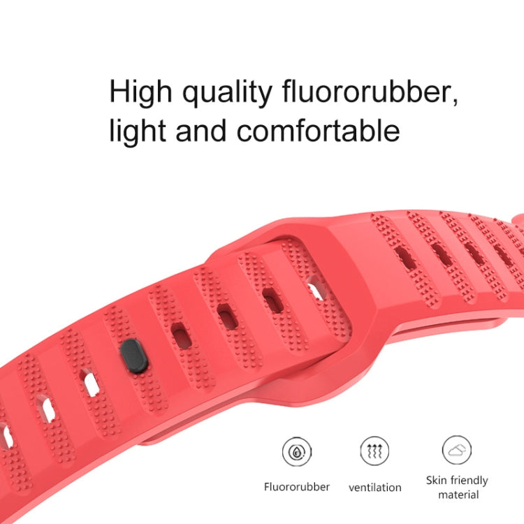 For Apple Watch 3 42mm Dot Texture Fluororubber Watch Band(Nebula Pink) - Watch Bands by PMC TechLife | Online Shopping South Africa | PMC TechLife