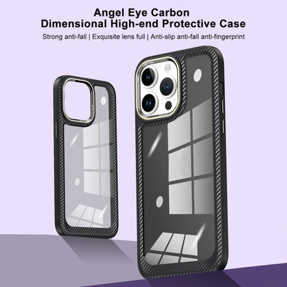 For iPhone 14 Pro Carbon Fiber Transparent Back Panel Phone Case(Blue) - iPhone 14 Pro Cases by PMC Jewellery | Online Shopping South Africa | PMC Jewellery