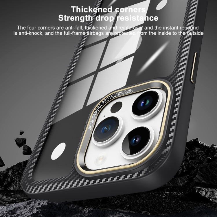 For iPhone 14 Pro Carbon Fiber Transparent Back Panel Phone Case(Blue) - free shipping - PMC TechLife - Order now!