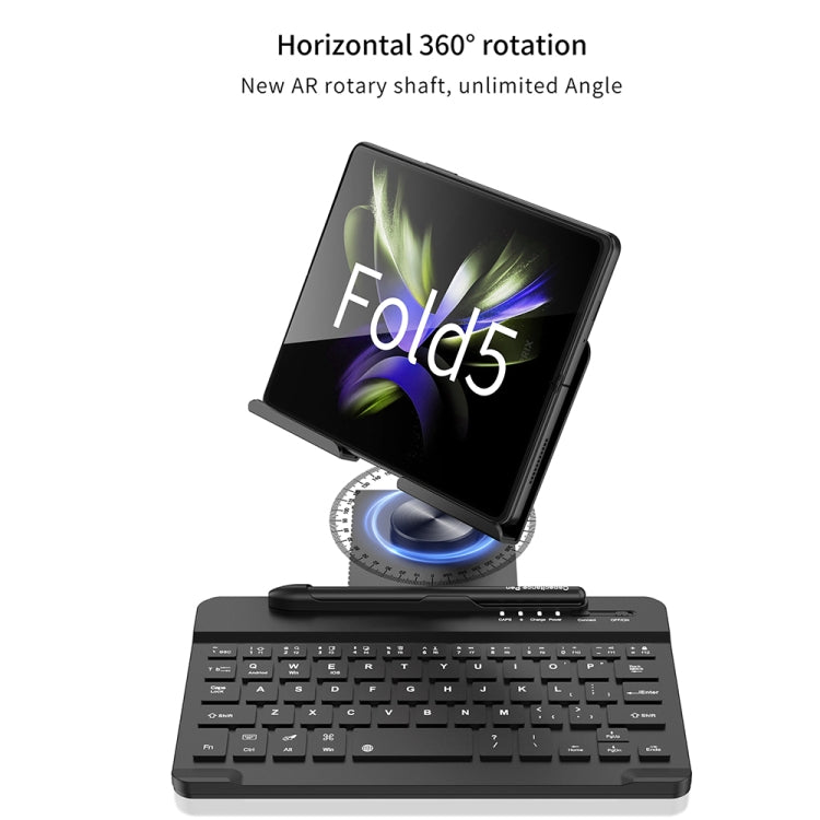 For Samsung Galaxy Z Fold5 GKK Folding Bluetooth Keyboard Holder with Pen + Holder + Keyboard + Mouse(Grey) - Samsung Keyboard by GKK | Online Shopping South Africa | PMC Jewellery