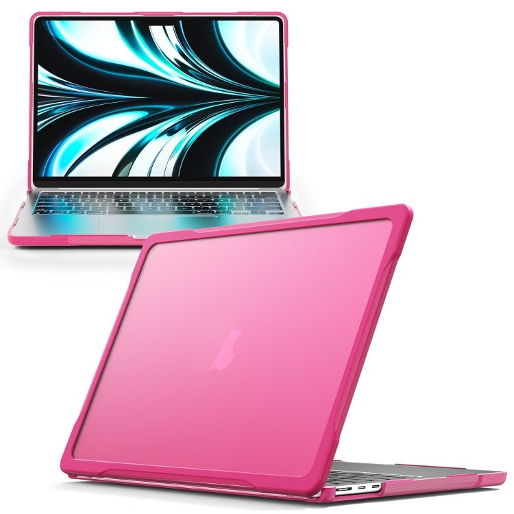 For MacBook Air 13.6 inch A2681 2022 Translucent Laptop Protective Case(Rose Red) - MacBook Air Cases by PMC Jewellery | Online Shopping South Africa | PMC Jewellery