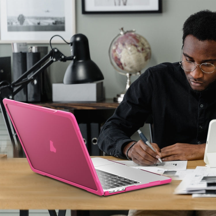 For MacBook Air 13.6 inch A2681 2022 Translucent Laptop Protective Case(Rose Red) - MacBook Air Cases by PMC Jewellery | Online Shopping South Africa | PMC Jewellery