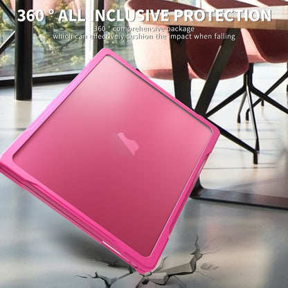 For MacBook Air 13.6 inch A2681 2022 Translucent Laptop Protective Case(Rose Red) - MacBook Air Cases by PMC Jewellery | Online Shopping South Africa | PMC Jewellery