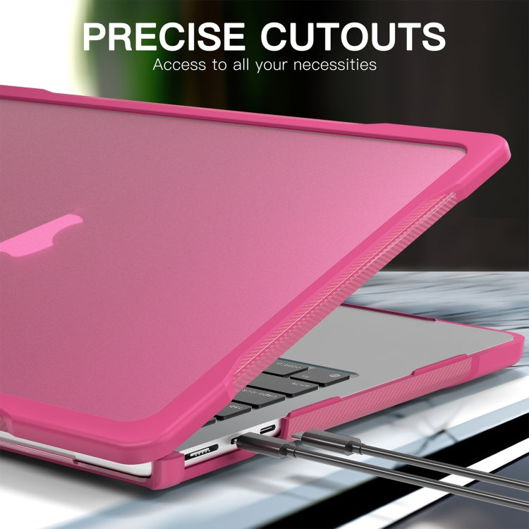 For MacBook Air 13.6 inch A2681 2022 Translucent Laptop Protective Case(Rose Red) - MacBook Air Cases by PMC Jewellery | Online Shopping South Africa | PMC Jewellery