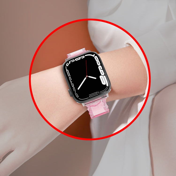 For Apple Watch SE 40mm Diamond Texture Lace Clear TPU Watch Band(Gold) - Watch Bands by PMC TechLife | Online Shopping South Africa | PMC TechLife
