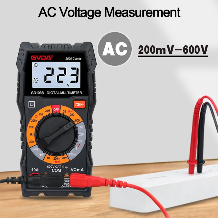 GVDA GD103B Multifunctional Digital Multimeter DMM Voltmeter - free shipping - PMC TechLife - Order now!