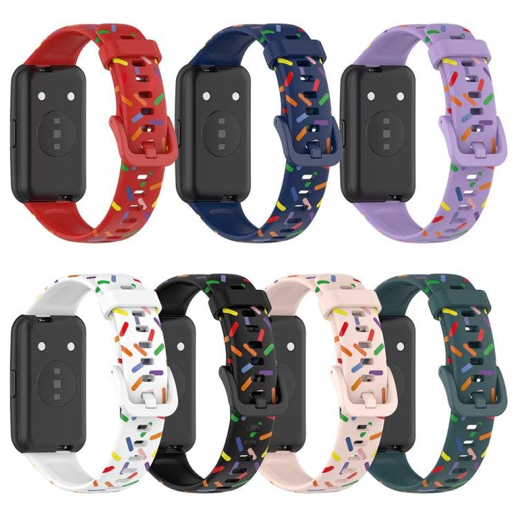 For Huawei Band 7 Sports Rainbow Dots Silicone Watch Band(Red) - Watch Bands by PMC TechLife | Online Shopping South Africa | PMC TechLife
