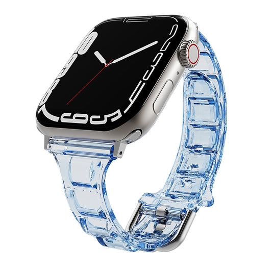 For Apple Watch 8 45mm Cube Airbag Clear TPU Watch Band(Blue) - Watch Bands by PMC Jewellery | Online Shopping South Africa | PMC Jewellery