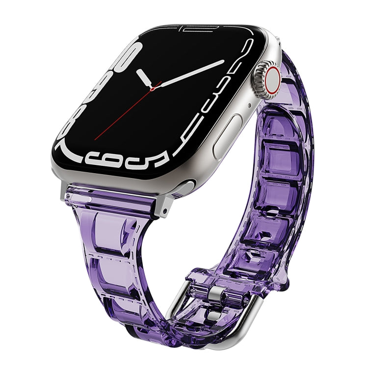 For Apple Watch 7 41mm Cube Airbag Clear TPU Watch Band(Pink) - Watch Bands by PMC TechLife | Online Shopping South Africa | PMC TechLife