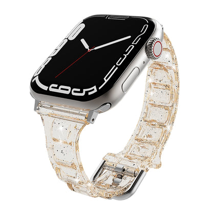 For Apple Watch 2 38mm Cube Airbag Clear TPU Watch Band(Gold) - Watch Bands by PMC Jewellery | Online Shopping South Africa | PMC Jewellery