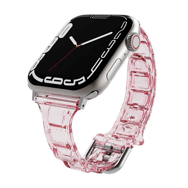 For Apple Watch 42mm Cube Airbag Clear TPU Watch Band(Red) - Watch Bands by PMC TechLife | Online Shopping South Africa | PMC TechLife
