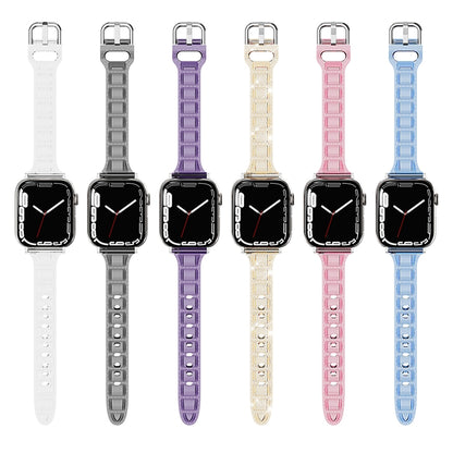 For Apple Watch 2 42mm Cube Airbag Clear TPU Watch Band(Gold) - Watch Bands by PMC Jewellery | Online Shopping South Africa | PMC Jewellery