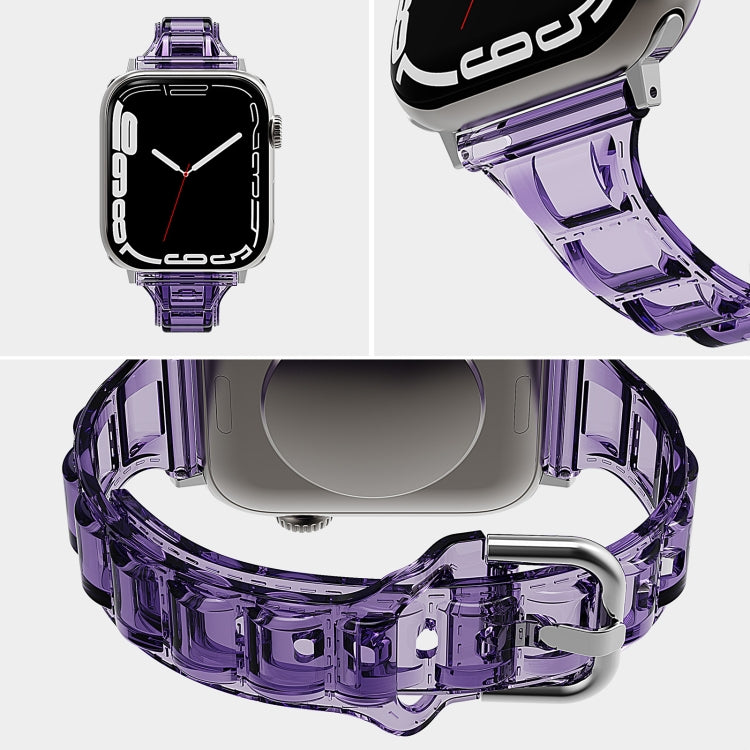 For Apple Watch 42mm Cube Airbag Clear TPU Watch Band(Pink) - Watch Bands by PMC TechLife | Online Shopping South Africa | PMC TechLife