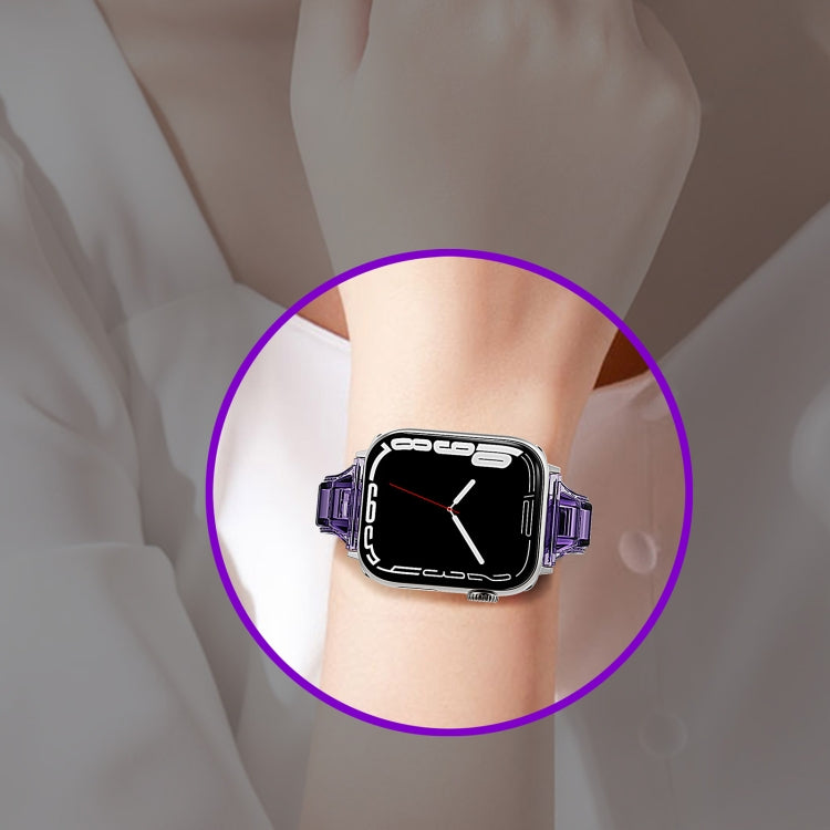 For Apple Watch 8 45mm Cube Airbag Clear TPU Watch Band(Red) - Watch Bands by PMC TechLife | Online Shopping South Africa | PMC TechLife