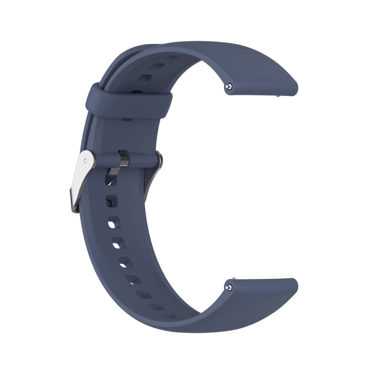 For Huawei Watch 4 / Watch 4 Pro Solid Color Silicone Stainless Steel Silver Buckle Watch Band(Blue Grey) - Watch Bands by PMC Jewellery | Online Shopping South Africa | PMC Jewellery