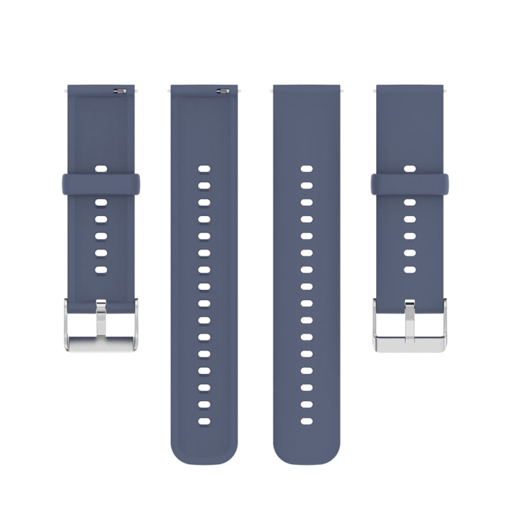 For Huawei Watch 4 / Watch 4 Pro Solid Color Silicone Stainless Steel Silver Buckle Watch Band(Blue Grey) - Watch Bands by PMC Jewellery | Online Shopping South Africa | PMC Jewellery