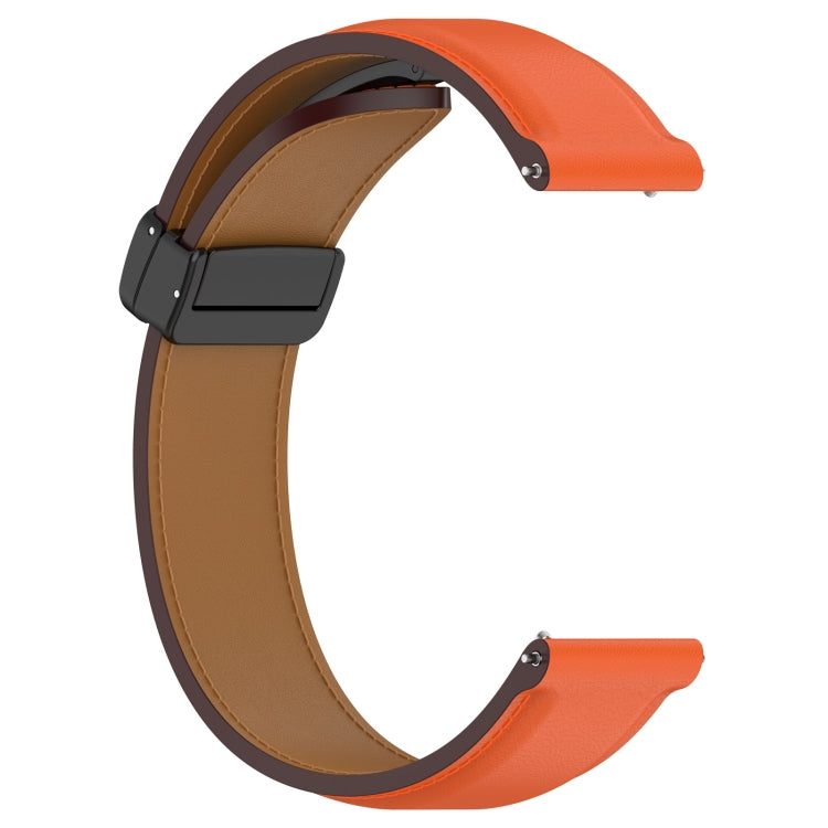 For Huawei Watch 4 / Watch 4 Pro Folding Buckle Genuine Leather Watch Band(Orange) - Watch Bands by PMC Jewellery | Online Shopping South Africa | PMC Jewellery