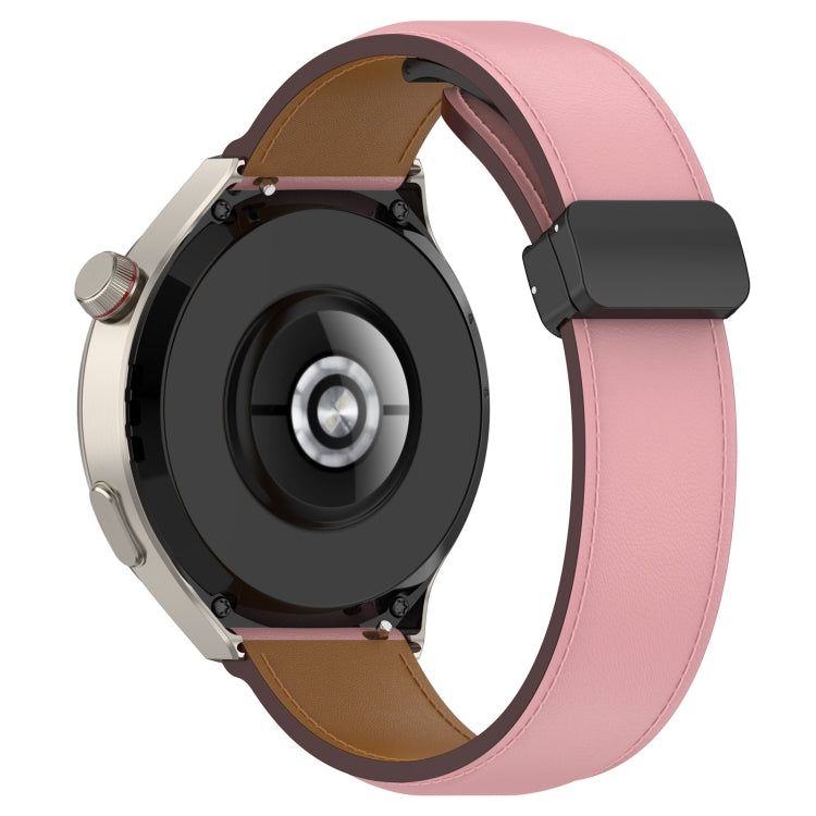 For Huawei Watch 4 / Watch 4 Pro Folding Buckle Genuine Leather Watch Band(Pink) - Watch Bands by PMC Jewellery | Online Shopping South Africa | PMC Jewellery