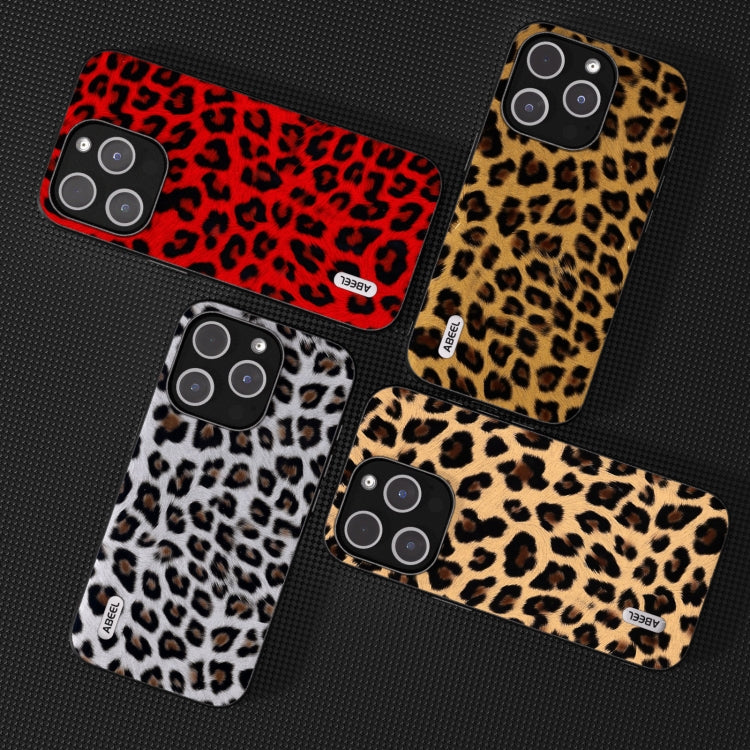 For iPhone 14 Pro Max ABEEL Black Edge Leopard Phone Case(Silver Leopard) - iPhone 14 Pro Max Cases by PMC Jewellery | Online Shopping South Africa | PMC Jewellery