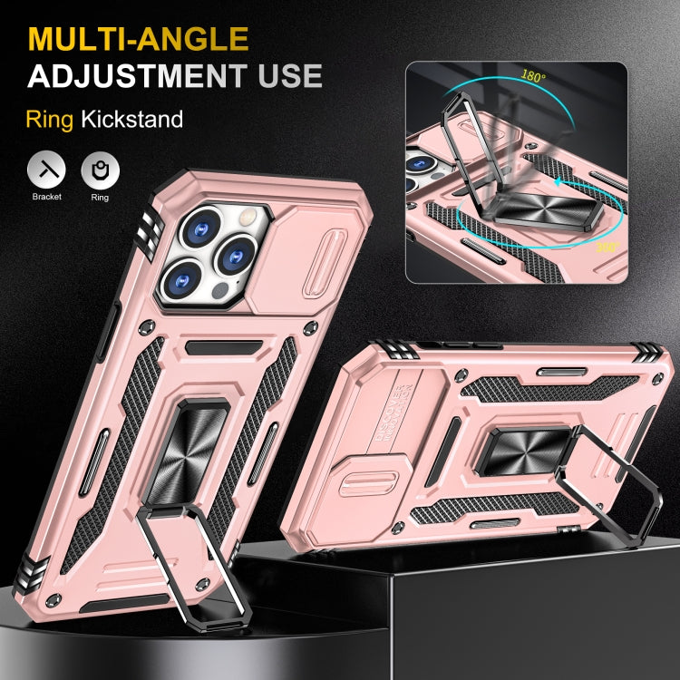 For iPhone 15 Pro Max Armor PC + TPU Camera Shield Phone Case(Rose Gold) - free shipping - PMC TechLife - Order now!