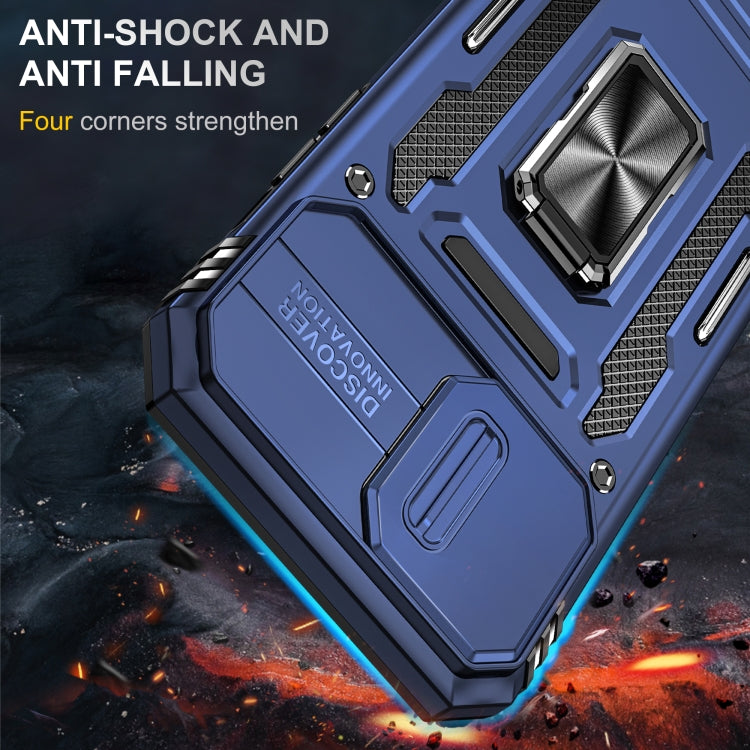For iPhone 15 Pro Armor PC + TPU Camera Shield Phone Case(Navy Blue) - free shipping - PMC TechLife - Order now!