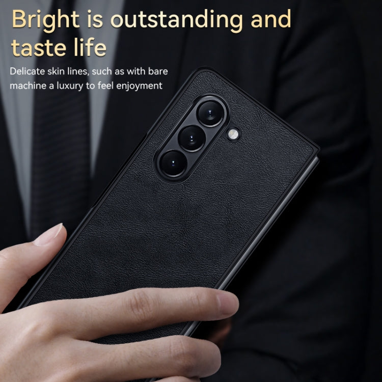 For Samsung Galaxy Z Fold5 SULADA Shockproof TPU + Handmade Leather Phone Case(Brown) - Galaxy Z Fold5 Cases by SULADA | Online Shopping South Africa | PMC TechLife | Buy Now Pay Later Mobicred